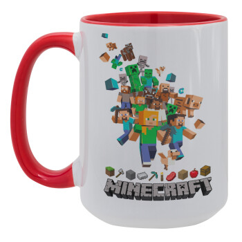 Minecraft adventure, Κούπα Mega 15oz, κεραμική Κόκκινη, 450ml