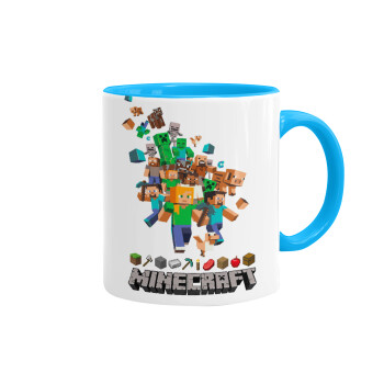 Minecraft adventure, Mug colored light blue, ceramic, 330ml