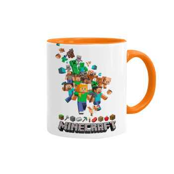 Minecraft adventure, Mug colored orange, ceramic, 330ml