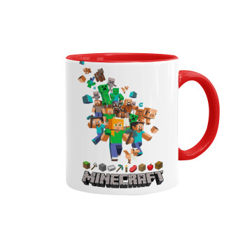 Minecraft adventure, Mug colored red, ceramic, 330ml