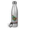 Metallic Glitter Silver Thermos Flask (Stainless steel), double-walled, 500ml