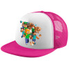 Child's Soft Trucker Hat with Pink/White Mesh (POLYESTER, CHILD, ONE SIZE)