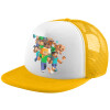 Adult Soft Trucker Hat with Yellow/White Mesh (POLYESTER, ADULT, UNISEX, ONE SIZE)