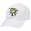 Adult Baseball Cap White 5-panel (POLYESTER, ADULT, UNISEX, ONE SIZE)