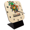 Quartz Table clock in natural wood (10cm)