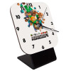 Quartz Wooden table clock with hands (10cm)