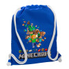 Backpack pouch GYMBAG Blue, with pocket (40x48cm) & thick cords