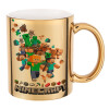 Mug ceramic, gold mirror, 330ml