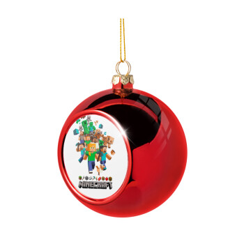 Minecraft adventure, Christmas tree ball Red 8cm