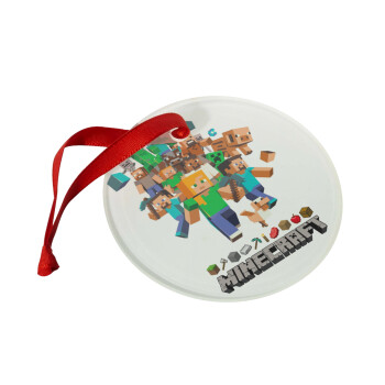 Minecraft adventure, Christmas ornament glass 9cm