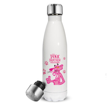 The pink panther, Metal mug thermos White (Stainless steel), double wall, 500ml