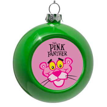 The pink panther, Green Christmas tree ornament bauble 8cm