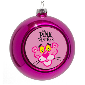 The pink panther, Purple Christmas tree ornament bauble 8cm