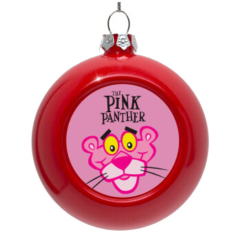 The pink panther, Red Christmas tree ornament bauble 8cm