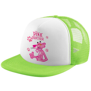 The pink panther, Καπέλο Ενηλίκων Soft Trucker με Δίχτυ ΠΡΑΣΙΝΟ/ΛΕΥΚΟ (POLYESTER, ΕΝΗΛΙΚΩΝ, ONE SIZE)