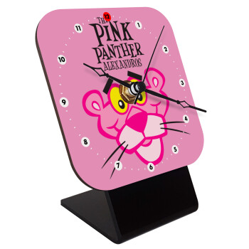 The pink panther, Επιτραπέζιο ρολόι ξύλινο με δείκτες (10cm)