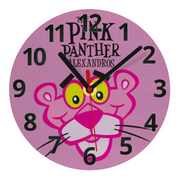The pink panther, Ρολόι τοίχου γυάλινο (20cm)