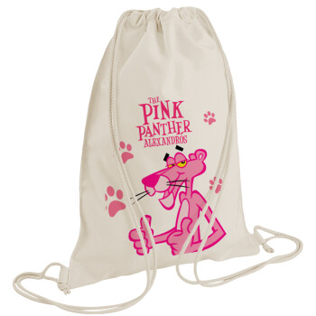 The pink panther, Backpack bag GYMBAG natural (28x40cm)