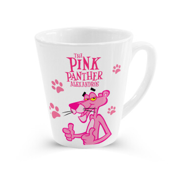 The pink panther, Κούπα κωνική Latte Λευκή, κεραμική, 300ml