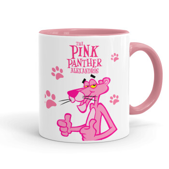 The pink panther, Κούπα χρωματιστή ροζ, κεραμική, 330ml