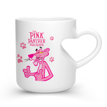 The pink panther, Κούπα καρδιά λευκή, κεραμική, 330ml