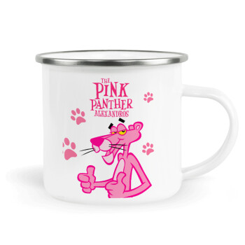 The pink panther, Metallic enamel cup white 360ml