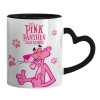 Mug heart black handle, ceramic, 330ml