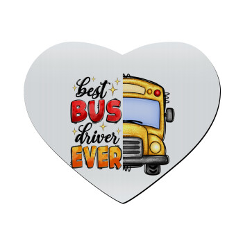 Best bus driver ever!, Mousepad heart 23x20cm