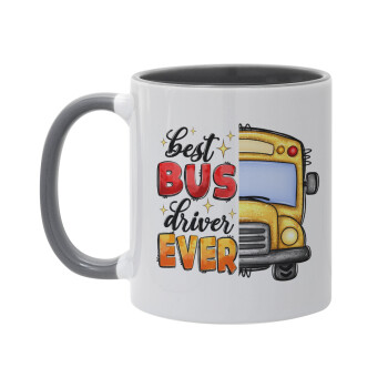 Best bus driver ever!, Κούπα χρωματιστή γκρι, κεραμική, 330ml