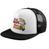 Adult Soft Trucker Hat with Black/White Mesh (POLYESTER, ADULT, UNISEX, ONE SIZE)