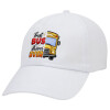 Adult Baseball Cap White 5-panel (POLYESTER, ADULT, UNISEX, ONE SIZE)