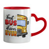 Mug heart red handle, ceramic, 330ml