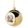 Golden Christmas tree ball ornament 8cm