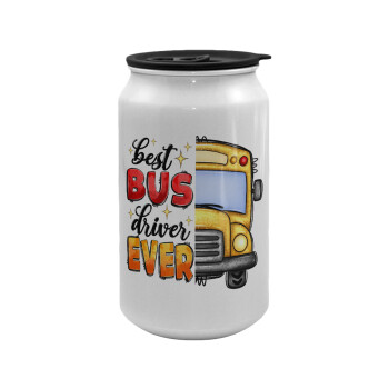 Best bus driver ever!, Κούπα ταξιδιού μεταλλική με καπάκι (tin-can) 500ml