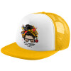 Adult Soft Trucker Hat with Yellow/White Mesh (POLYESTER, ADULT, UNISEX, ONE SIZE)