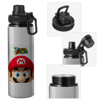 Super mario, Metallic water bottle with safety cap, 850ml aluminum