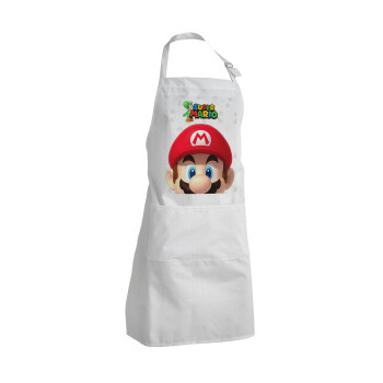 Super mario, Adult Chef Apron (with sliders and 2 pockets)