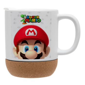 Super mario, Ceramic coffee mug Cork (MAT), 330ml (1pcs)