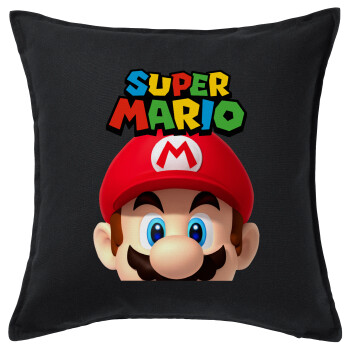 Super mario, Sofa cushion black 50x50cm includes filling