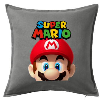 Super mario, Sofa cushion Grey 50x50cm includes filling