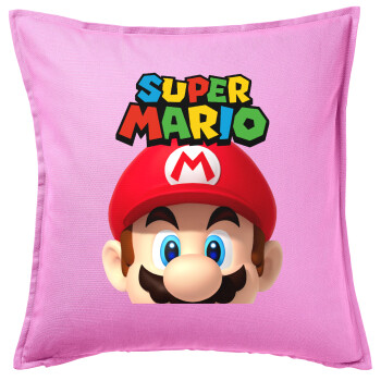 Super mario, Sofa cushion Pink 50x50cm includes filling