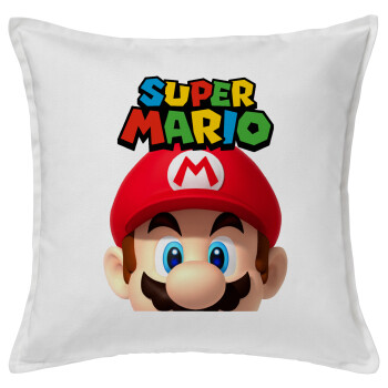 Super mario, Sofa cushion White 50x50cm includes filling