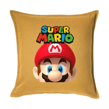 Super mario, Sofa cushion YELLOW 50x50cm includes filling