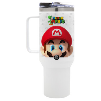 Super mario, Mega Tumbler με καπάκι, διπλού τοιχώματος (θερμό) 1,2L