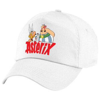 Asterix and Obelix, Καπέλο παιδικό Baseball, 100% Βαμβακερό Twill, Λευκό (ΒΑΜΒΑΚΕΡΟ, ΠΑΙΔΙΚΟ, UNISEX, ONE SIZE)