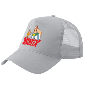 Asterix and Obelix, Adult Structured Trucker Hat, with Mesh, GRAY (100% COTTON, ADULT, UNISEX, ONE SIZE)