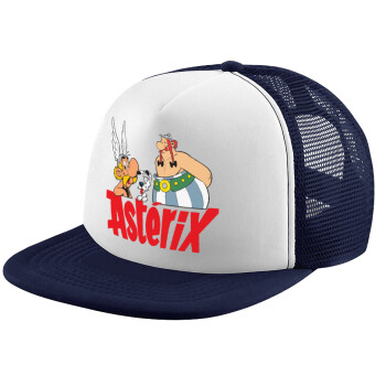 Asterix and Obelix, Adult Soft Trucker Hat with Dark Blue/White Mesh (POLYESTER, ADULT, UNISEX, ONE SIZE)