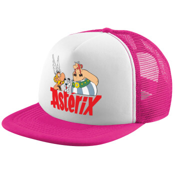 Asterix and Obelix, Καπέλο παιδικό Soft Trucker με Δίχτυ ΡΟΖ/ΛΕΥΚΟ (POLYESTER, ΠΑΙΔΙΚΟ, ONE SIZE)