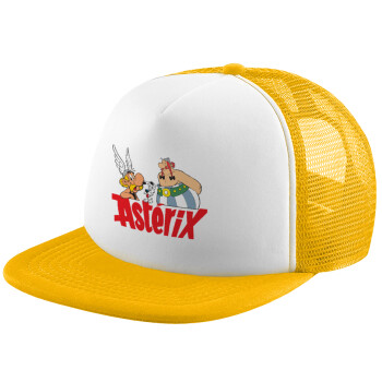 Asterix and Obelix, Adult Soft Trucker Hat with Yellow/White Mesh (POLYESTER, ADULT, UNISEX, ONE SIZE)