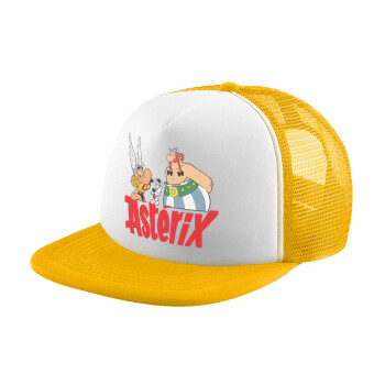 Asterix and Obelix, Adult Soft Trucker Hat with Yellow/White Mesh (POLYESTER, ADULT, UNISEX, ONE SIZE)